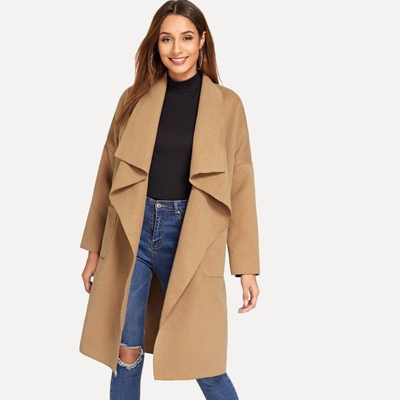 SHEIN Jackets & Blazers - Brown waterfall coat